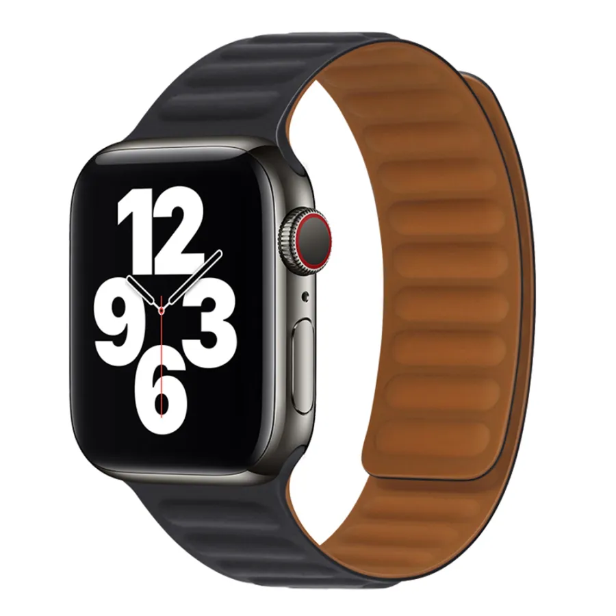 Каишка за Apple Watch 1/2/3/3/4/4/5/5/5/6/6/7/8/7/8/9/9/10/10/11/SE/SE 2/SE 3 (38/40/41/42mm) - Techsuit Watchband (W035) - Черен