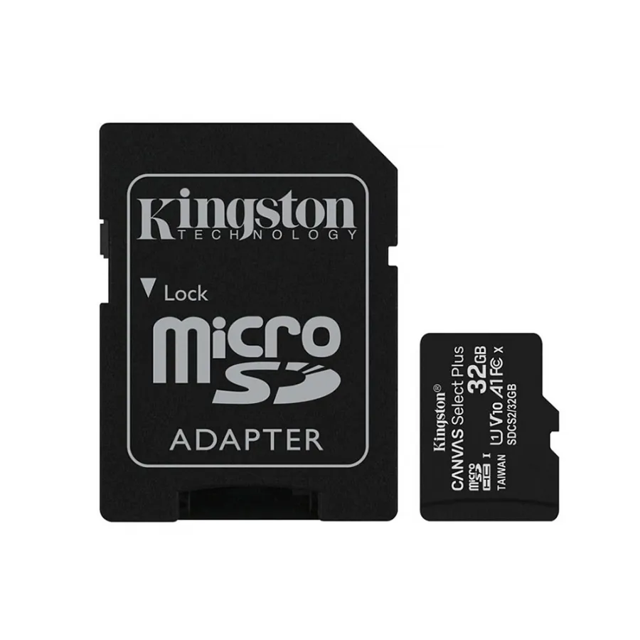 Карта памет с адаптер, 32GB - Kingston Canvas Select Plus (SDCS2/32GB) - Черен