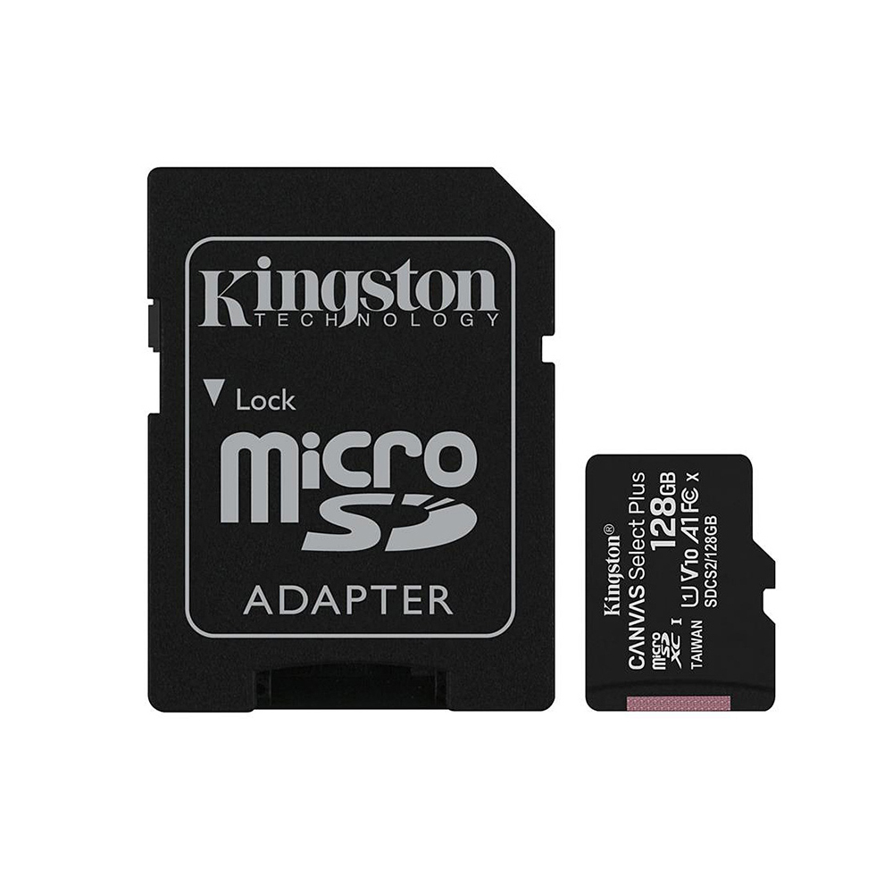 Карта памет с адаптер, 128GB - Kingston Canvas Go Plus (SDCS2/128GB) - Черен