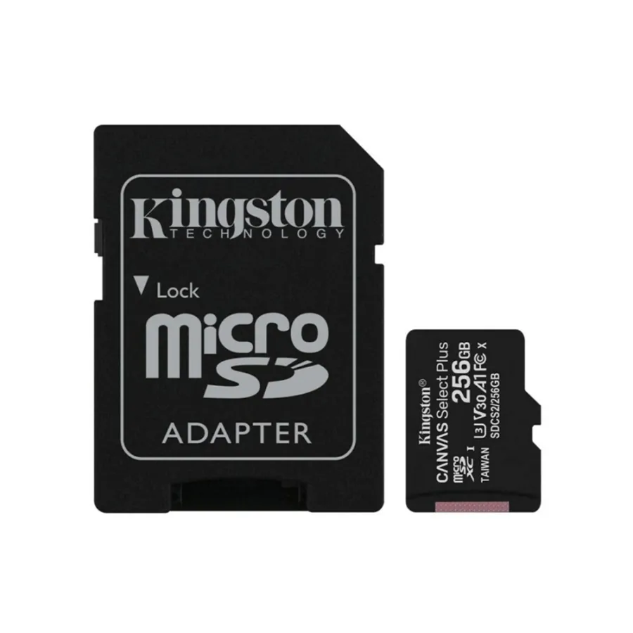 Карта памет с адаптер, 256GB - Kingston Canvas Select Plus (SDCS2/256GB) - Черен