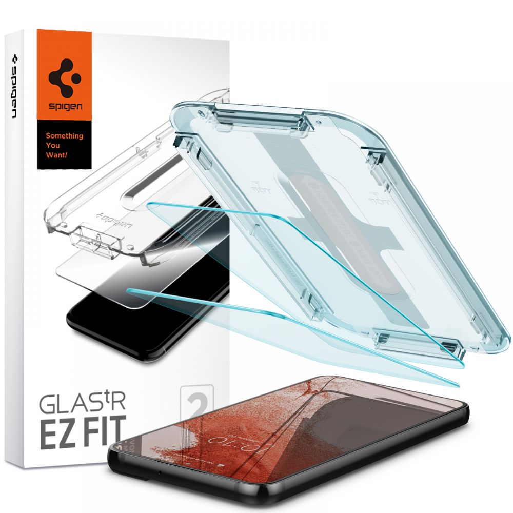 Калъф за Samsung Galaxy S22 5G (комплект 2) - Spigen Glas.tR EZ FIT (AGL04151) - Прозрачен