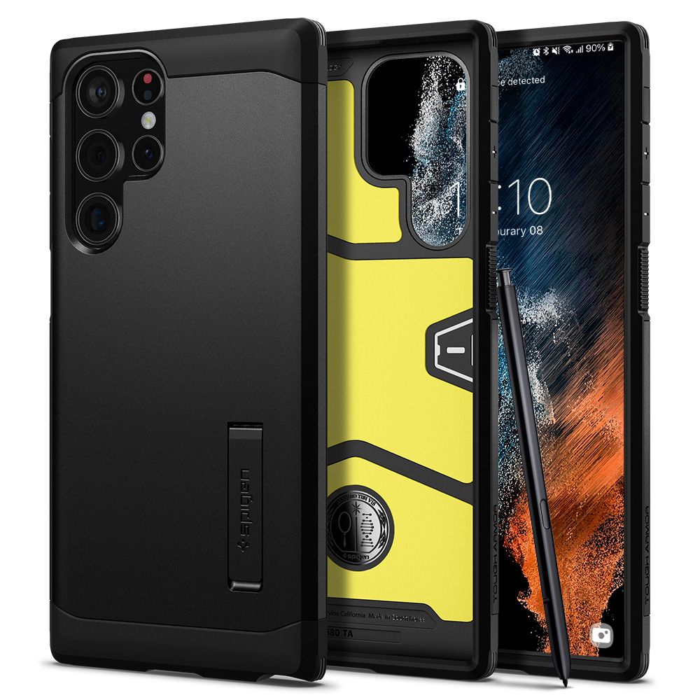 Калъф за Samsung Galaxy S22 Ultra - Spigen Tough Armor (ACS03923) - Черен