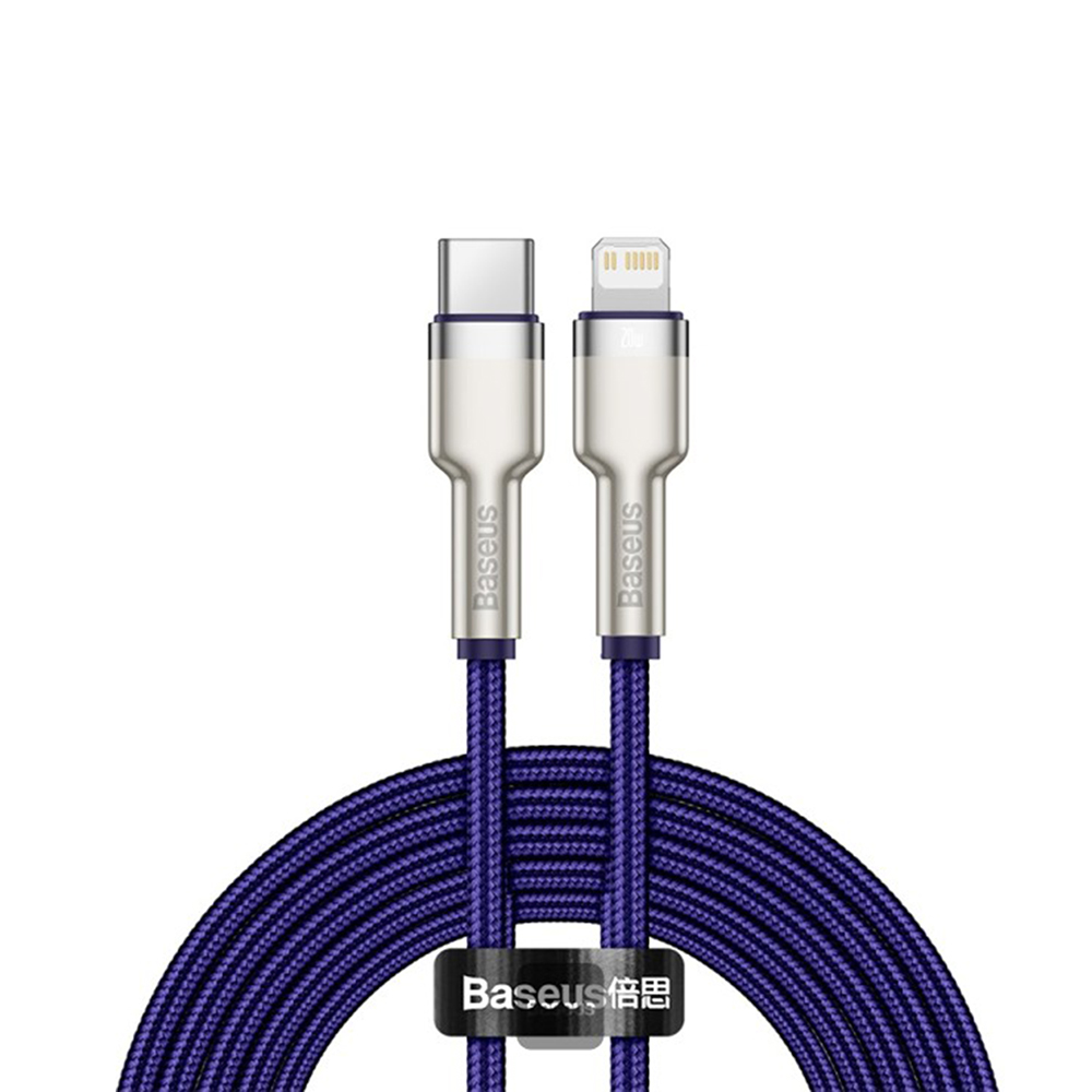 Кабел Type-C към Lightning 20W, 2m - Baseus Cafule Series (CATLJK-B05) - Лилав