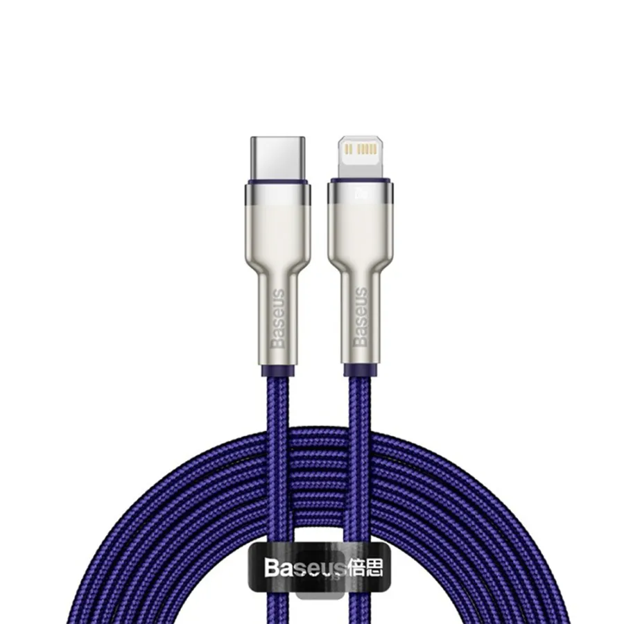Кабел Type-C към Lightning 20W, 2m - Baseus Cafule Series (CATLJK-B05) - Лилав