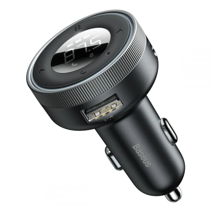 Зарядно за кола с FM модулатор, USB, 3.4A - Baseus Enjoy (CCLH-01) - черно