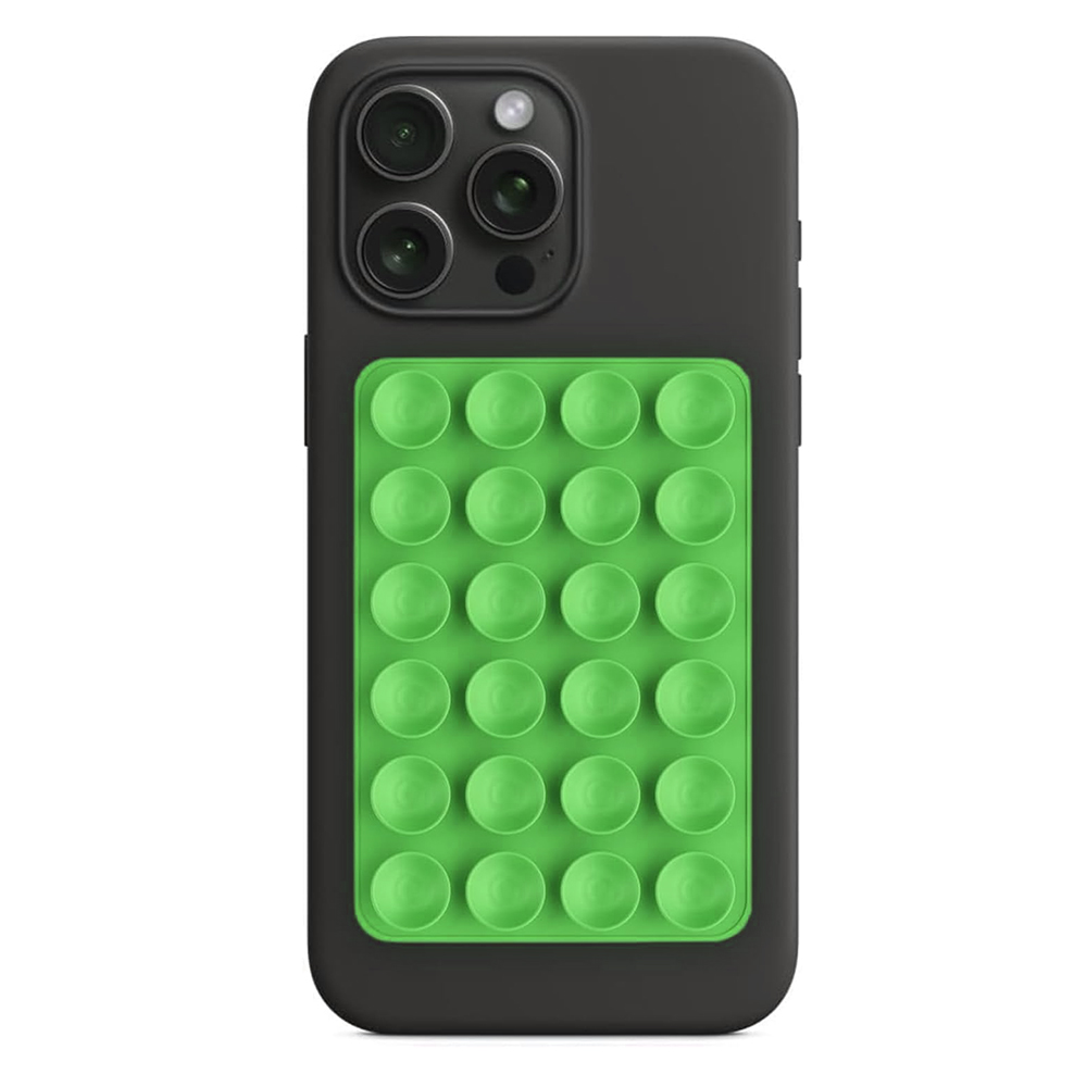 Държач за телефон с вендузи, правоъгълен - Techsuit (SG-PAD) - Зелен