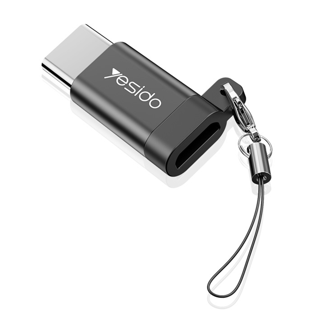 Micro-USB към Type-C 480Mbps OTG адаптер - Yesido (GS04) - Черен