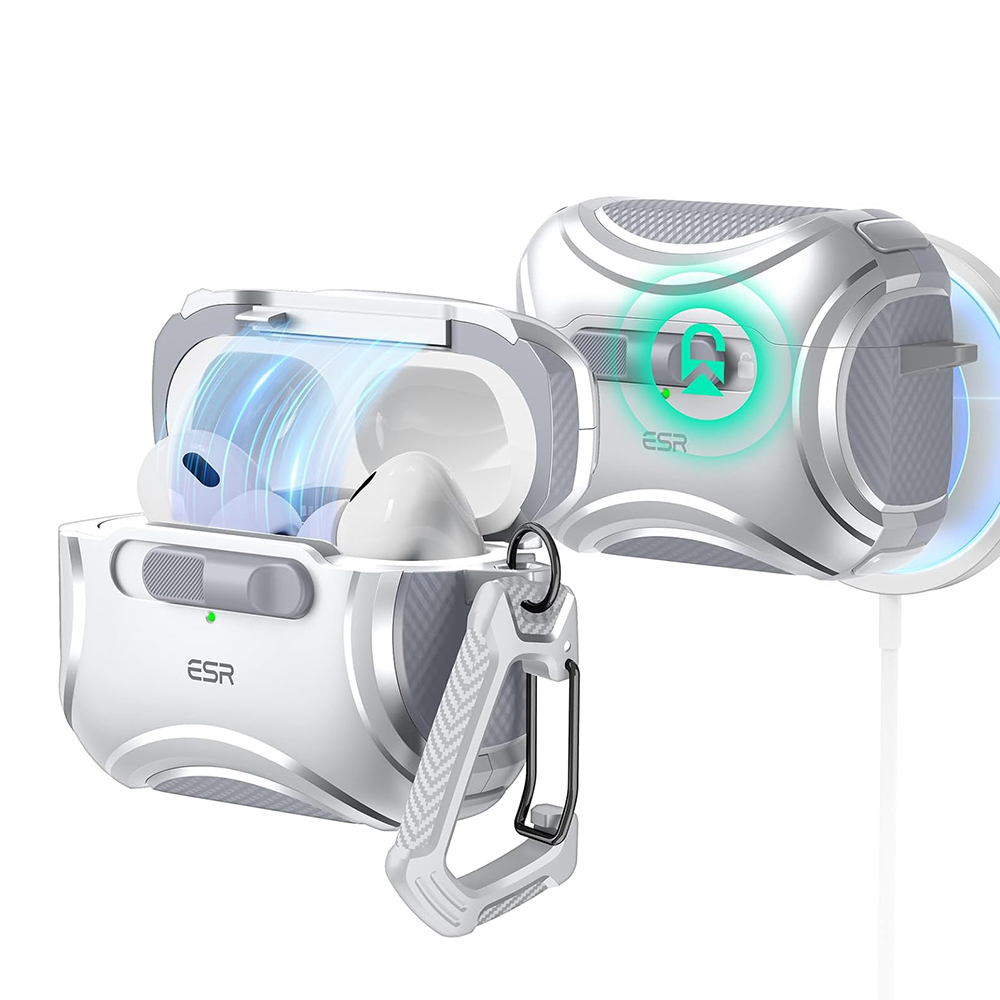 Калъф за Apple AirPods Pro 1/2 - ESR Cyber Magnetic Lock HaloLock - Сив