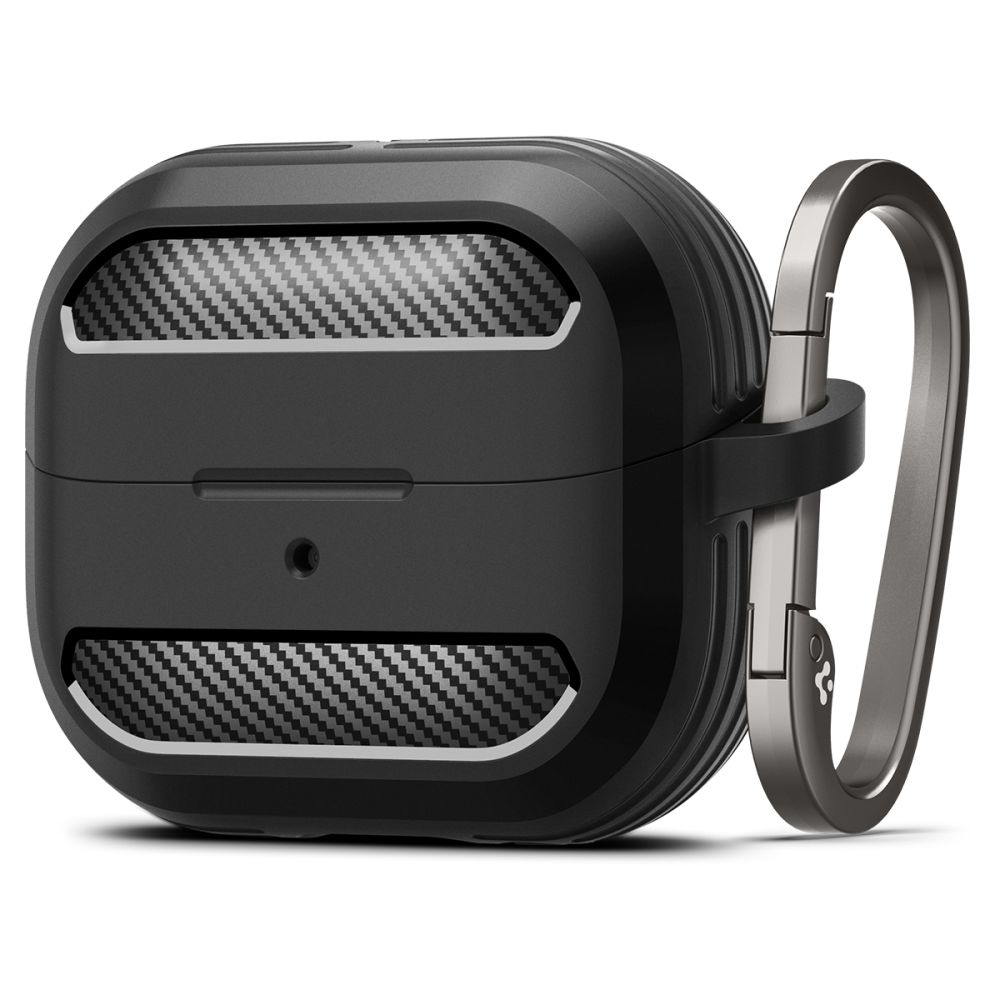 Калъф с метален държач за Samsung Galaxy Buds 3/3 Pro/3 FE - Spigen Rugged Armor (ACS08330) - Черен