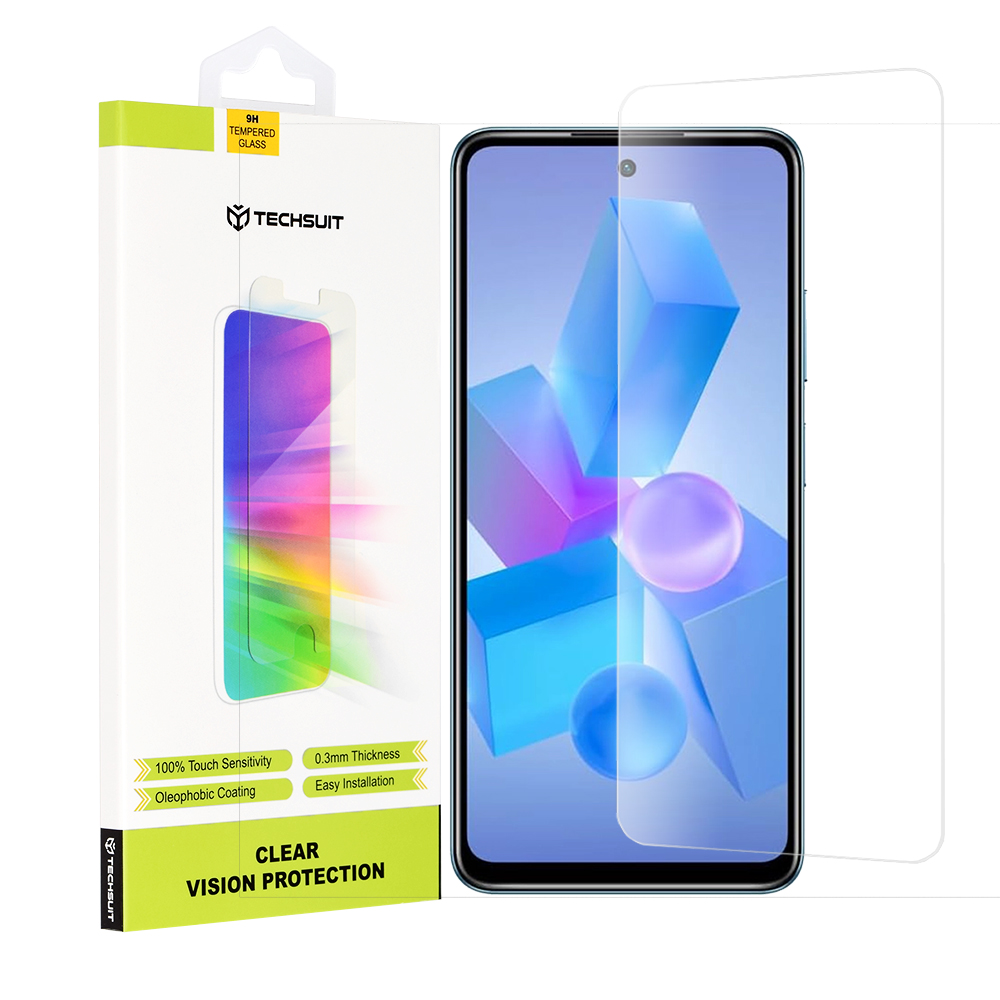 Фолио за Infinix Hot 40 / 40 Pro / Tecno Spark 20 Pro / Pova 5 Pro - Techsuit Прозрачен Vision Glass - прозрачно