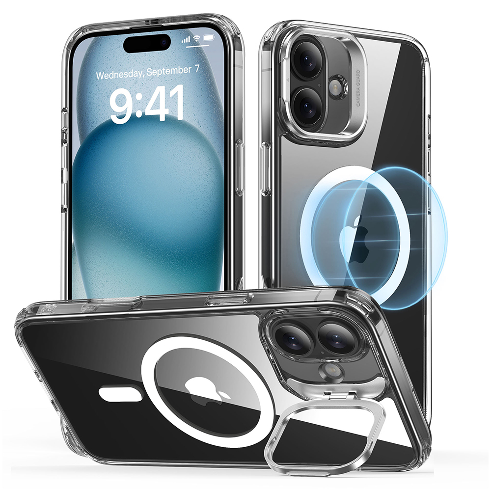 Калъф за iPhone 16 - ESR Classic Hybrid HaloLock Kickstand - Прозрачен