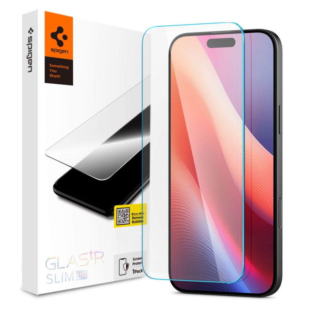 Калъф за iPhone 15 / iPhone 16 - Spigen Glas.tR Slim HD (AGL06910) - Прозрачен
