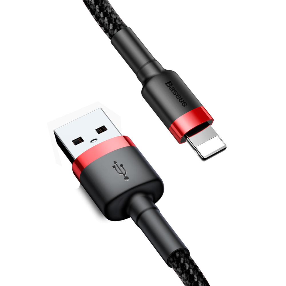 Кабел за данни USB към Lightning 1,5 A, 2 м - Baseus Cafule (CALKLF-C19) - Червен Черен