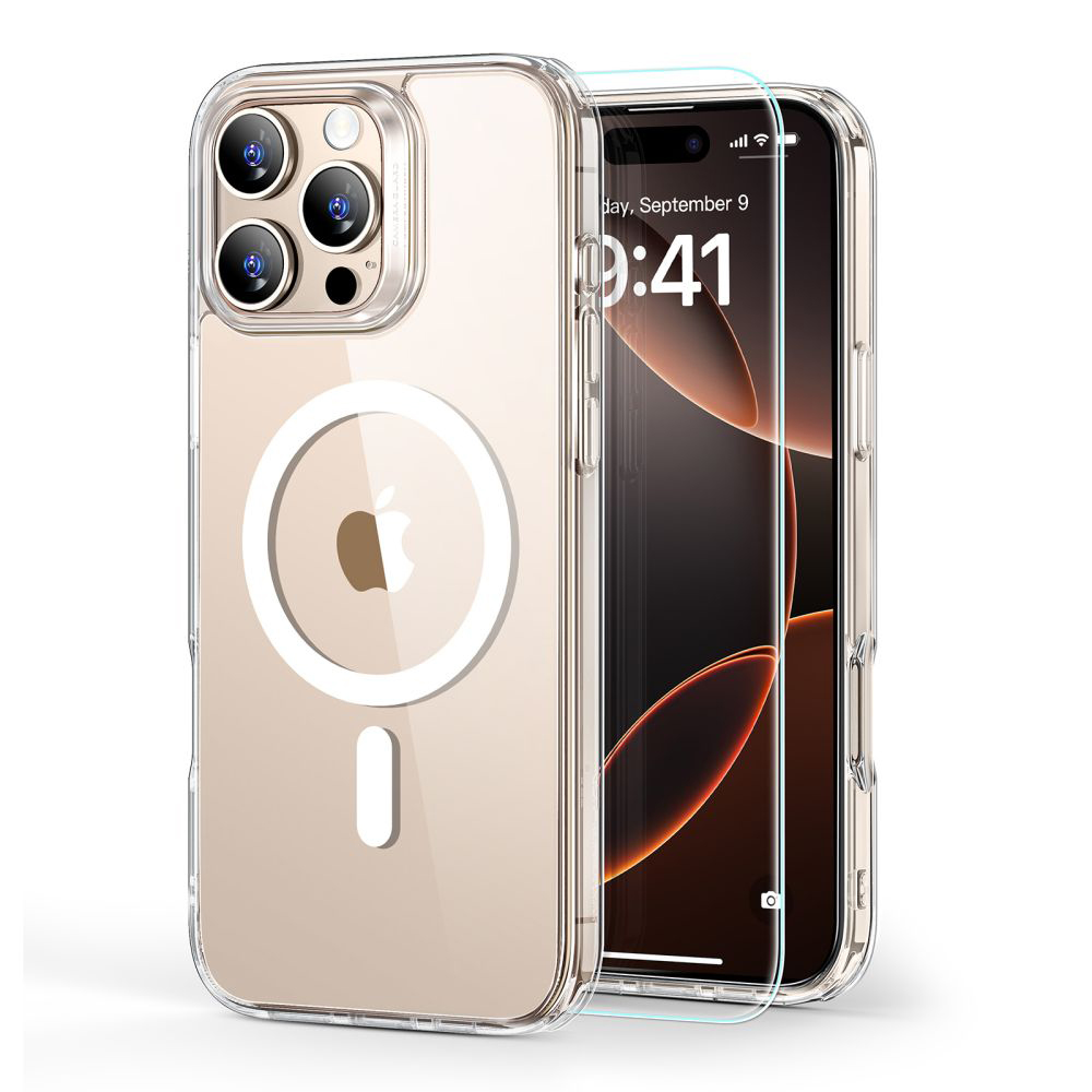 Калъф за iPhone 16 Pro Max + капак - ESR Classic Hybrid HaloLock - Прозрачен