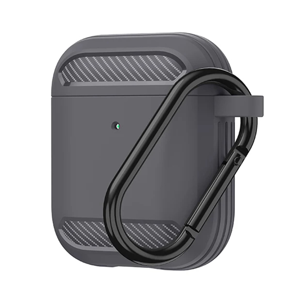 Калъф за AirPods 1 / AirPods 2 - Techsuit Carbon Silicone - Сив