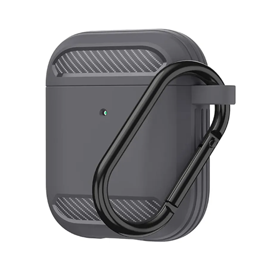 Калъф за AirPods 1 / AirPods 2 - Techsuit Carbon Silicone - Сив