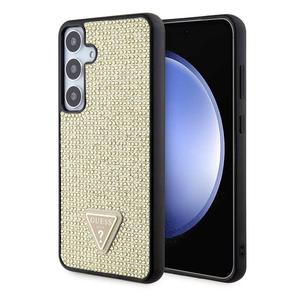 Калъф за Samsung Galaxy S24 Plus - Guess Rhinestone Triangle (GUHCS24MHDHDGPPD) - златен