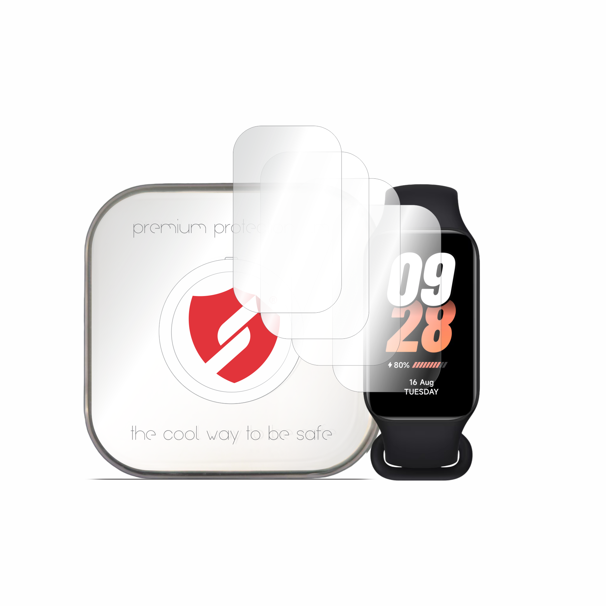 [4x Pack] Xiaomi Mi Band 8 Active - Smart Protection Classic - Прозрачен