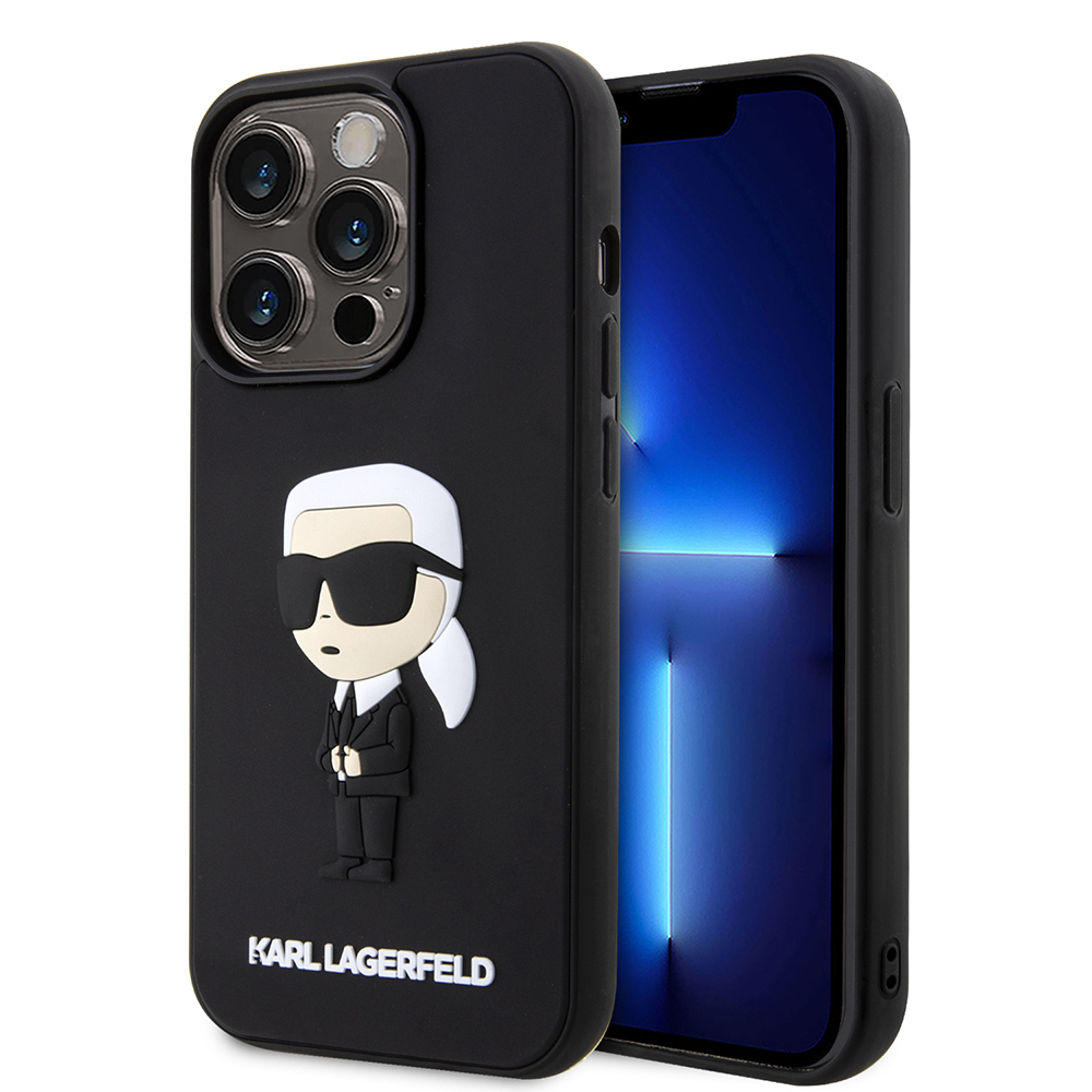 Калъф за iPhone 14 Pro - Karl Lagerfeld 3D Design (KLHCP14L3DR3DRKINK) - Гумена Иконик