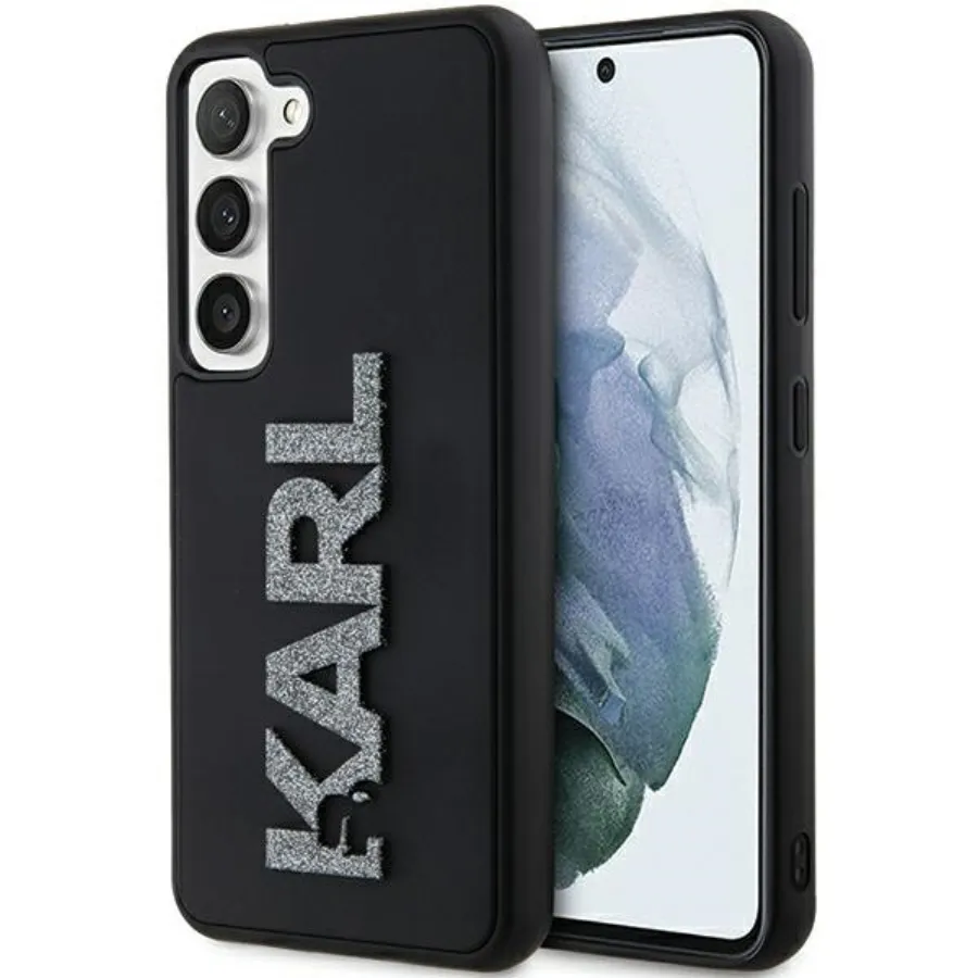 Калъф за Samsung Galaxy S24 - Karl Lagerfeld 3D Design (KLHCHCS24S3DMBKCKCK) - Гумено блестящо лого