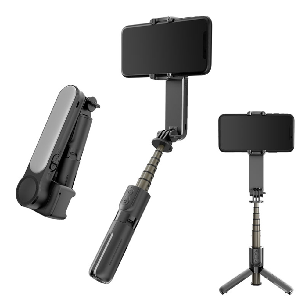 Селфи стик Gimbal Stabil Bluetooth, 72 см - Стойка за триножник Techsuit (L09) - Черен