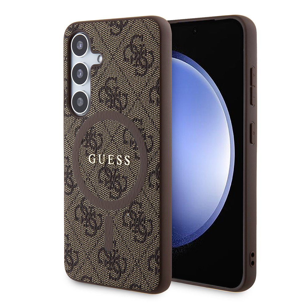 Калъф за Samsung Galaxy S24 Plus - Guess 4G Collection Leather MagSafe (GUHMS24MG4G4GFRW) - Кафяв