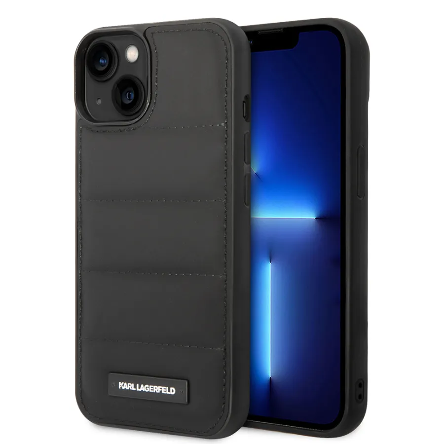 Калъф за IPhone 14 Plus - Karl Lagerfeld Hardcase Leather Puffy (KLHCP14MPSQAK) - Удължено лого
