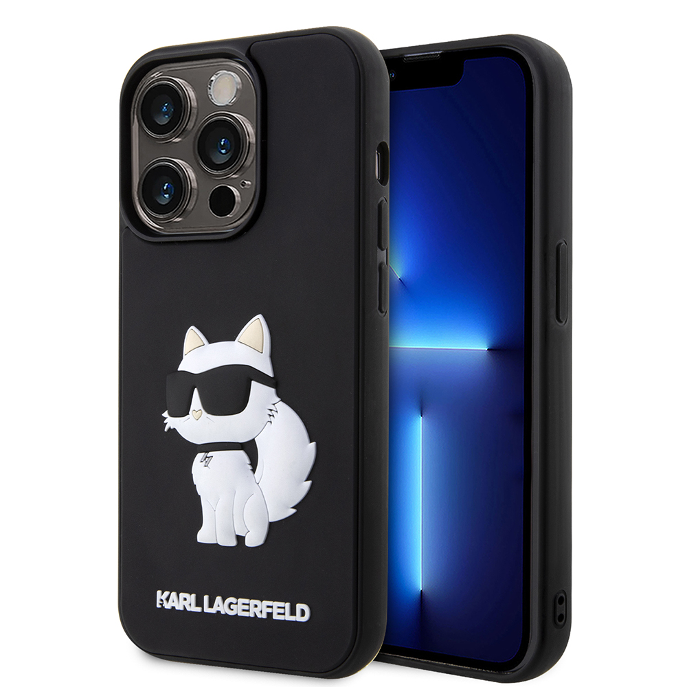 Калъф за iPhone 14 Pro Max - Karl Lagerfeld 3D Design (KLHCP14X3DR3DRKHNK) - Rubber Choupette
