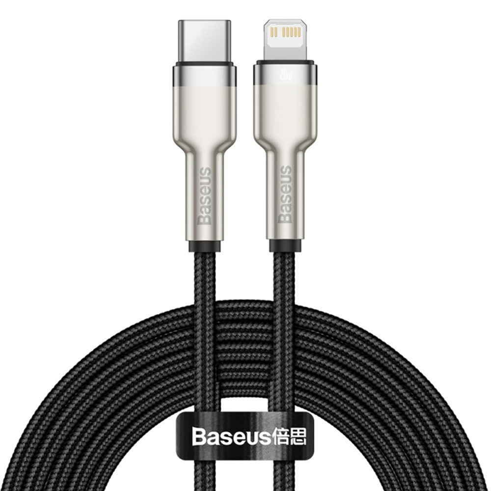 Кабел за данни Type-C към Lightning 20W, 2m - Baseus Cafule Series (CATLJK-B01) - Черен