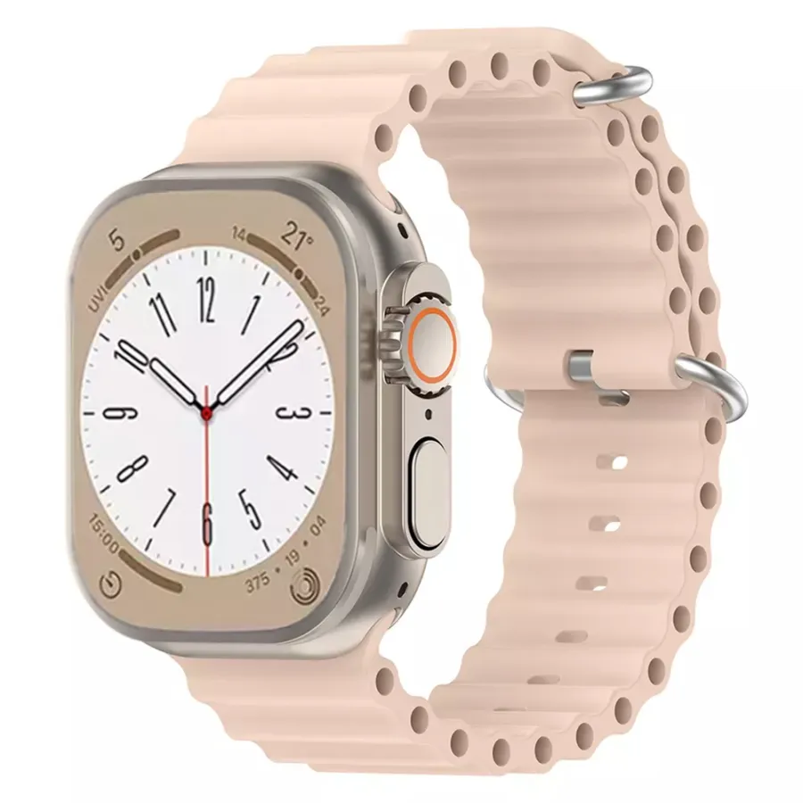 Каишка за Apple Watch 1/2/3/3/4/4/5/5/5/6/6/7/8/7/8/9/9/10/10/11/SE/SE 2/SE 3 (38/40/41/42mm) - Techsuit Watchband (W038) - Розов