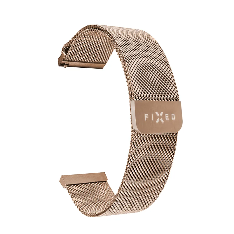 Каишка за Samsung Galaxy Watch 4/5/Active 2, Huawei Watch GT 3 (42 мм)/GT 3 Pro (43 мм) - Фиксирана мрежеста каишка - розово злато