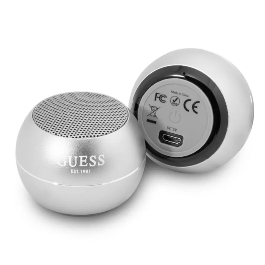Преносим Bluetooth 5.0 високоговорител, 3W, 300mAh, 4H - Guess (GUWSALGEG) - Сив