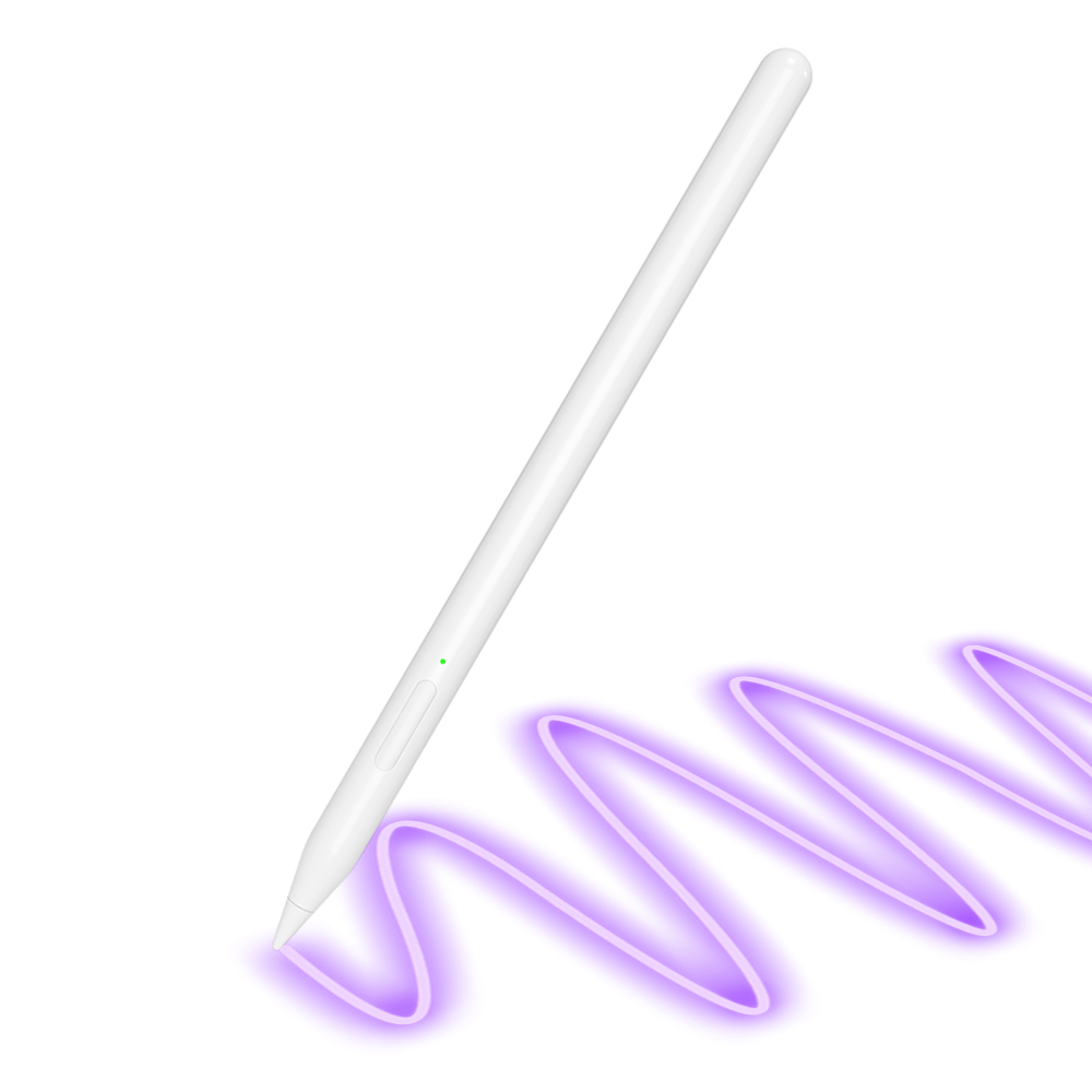 Стилус писалка за таблет, Bluetooth, Type-C, 130mAh, отхвърляне на дланта, сензор за натиск при накланяне - Techsuit (V15) - Бял