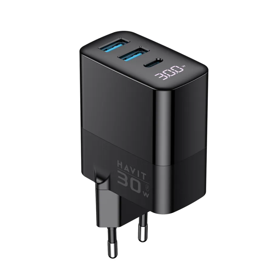 Батерия за 2x USB гнездо, Type-C, 30W - Havit (UCLE001 EU) - Черна