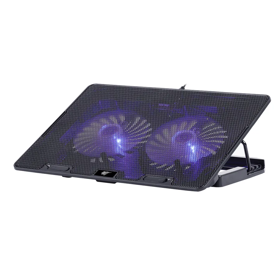 Охлаждаща стойка 9 - 17", 2x USB, 800 - 1000RPM - Havit (F2083) - Черна