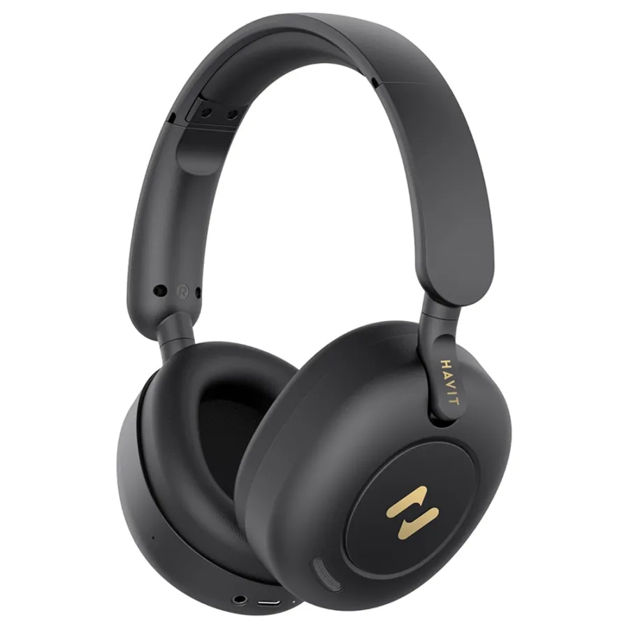 Слушалки със защитен калъф, Bluetooth 5.3, Hybrid ANC, 700mAh, USB-C - Havit (H655BT Pro) - черни