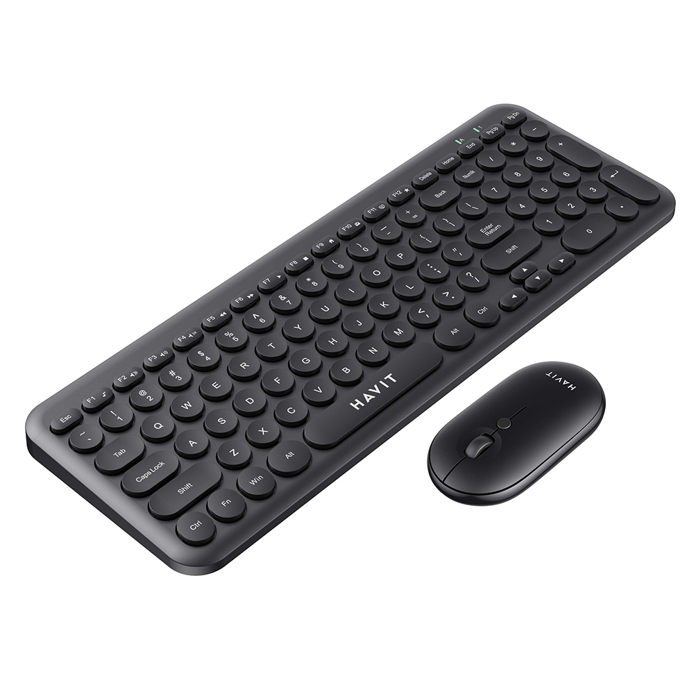 Комплект безжична клавиатура и мишка, 800/1200/1600 DPI - Havit (KB254GCM) - Черен
