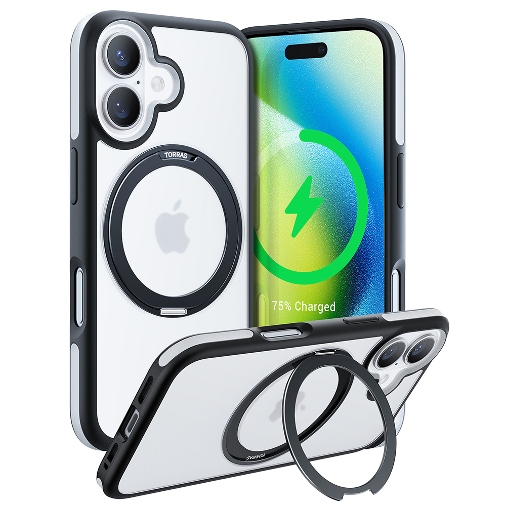 Калъф за iPhone 16 Plus - Torras Ostand R Fusion MagSafe Series - Черен