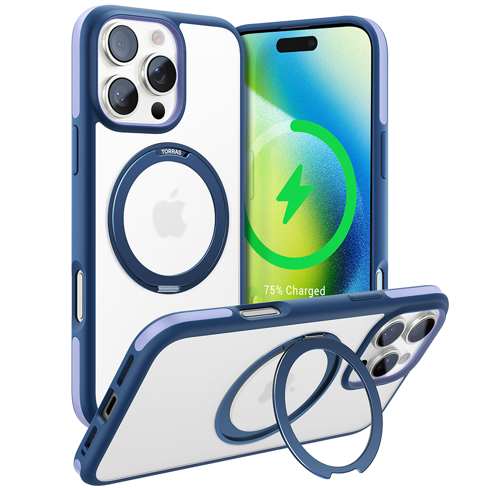 Калъф за iPhone 16 Pro Max - Torras Ostand R Fusion Fusion MagSafe Series - Тъмносин Син