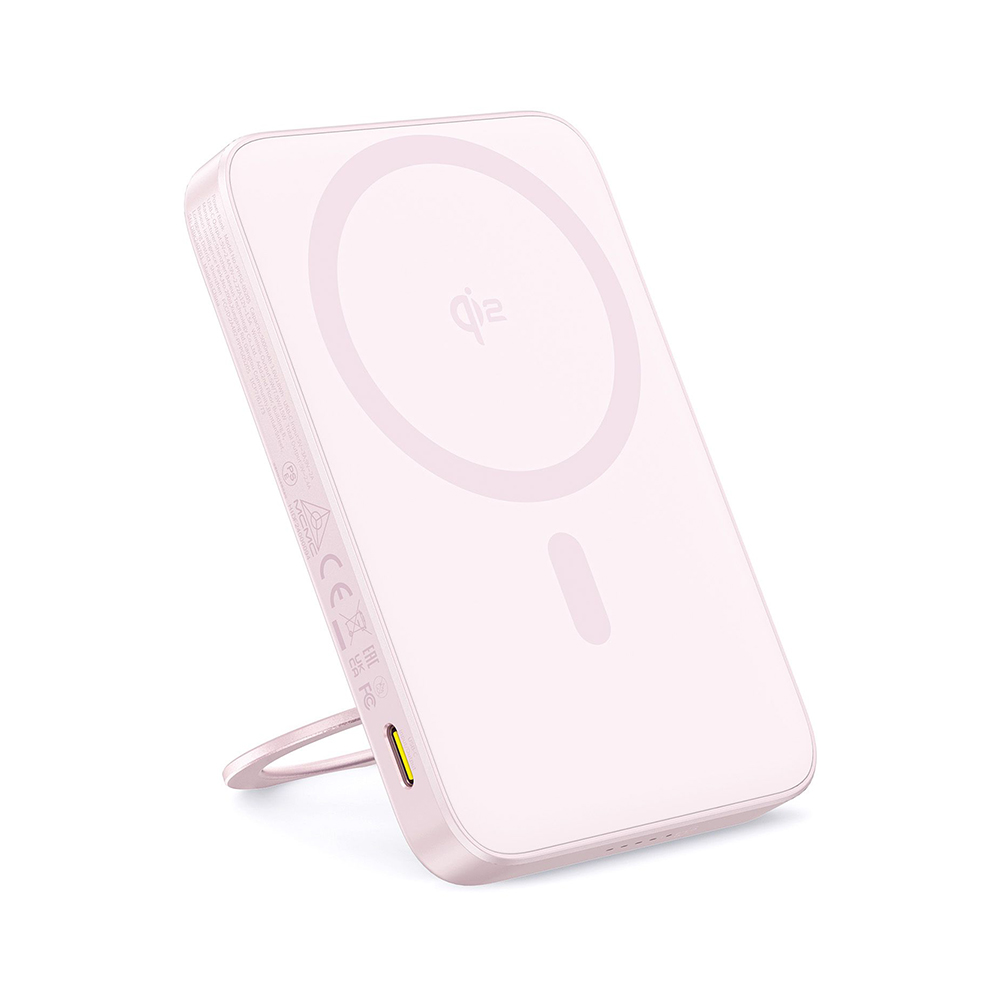 Външна батерия Type-C, Qi2, 20W, 5000mAh, с кабел Type-C - Baseus PicoGo (P10076800213-01) - Розов