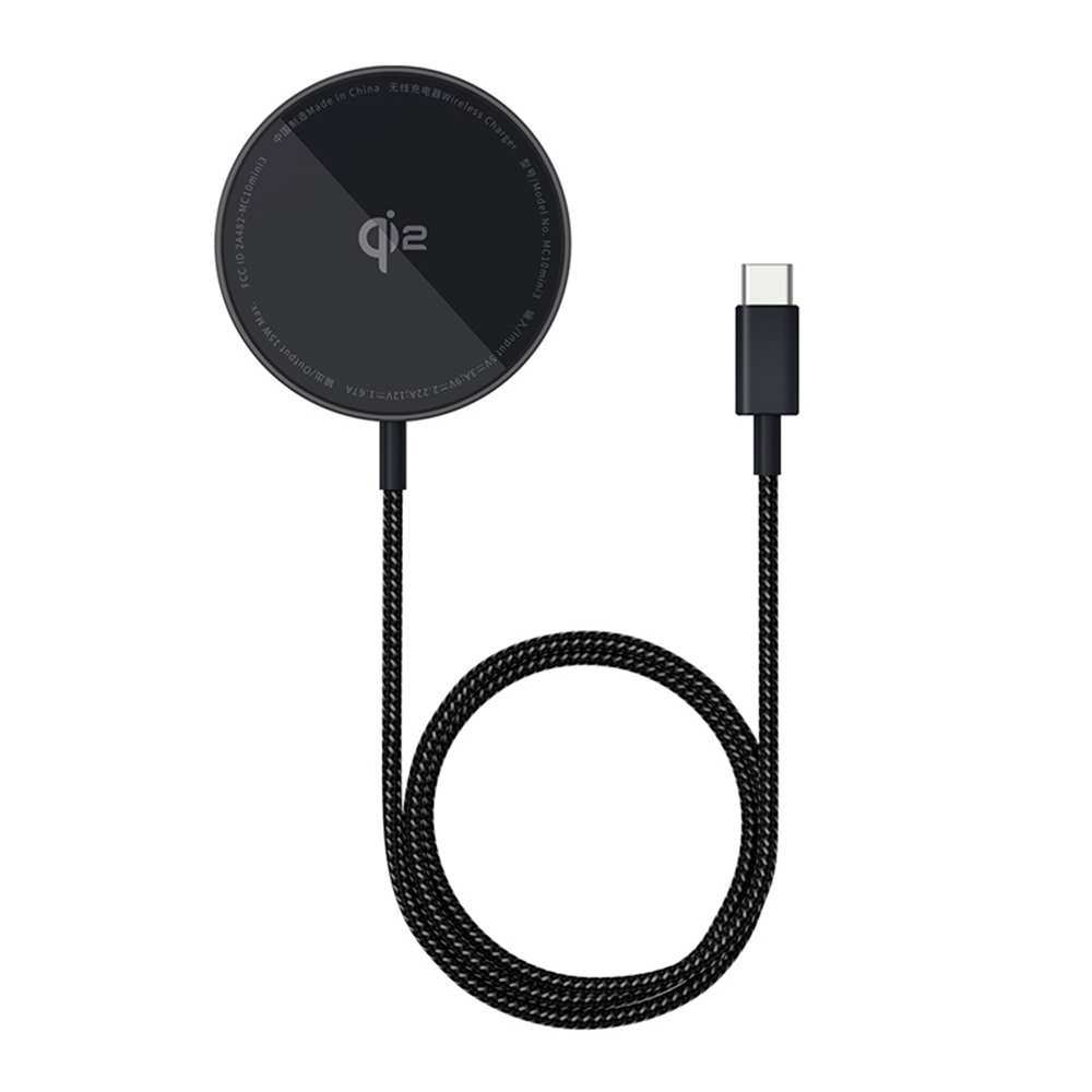 Магнитно зарядно устройство, вграден кабел, 15 W, тип C - Baseus Simple Mini4 Air (P10278200111-00) - черен клъстер