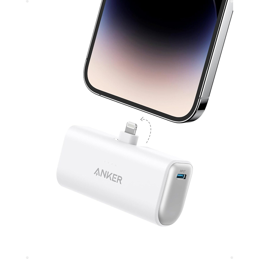 Външна батерия 5000mAh, 12W - Anker Nano (A1645G21) - Бяла