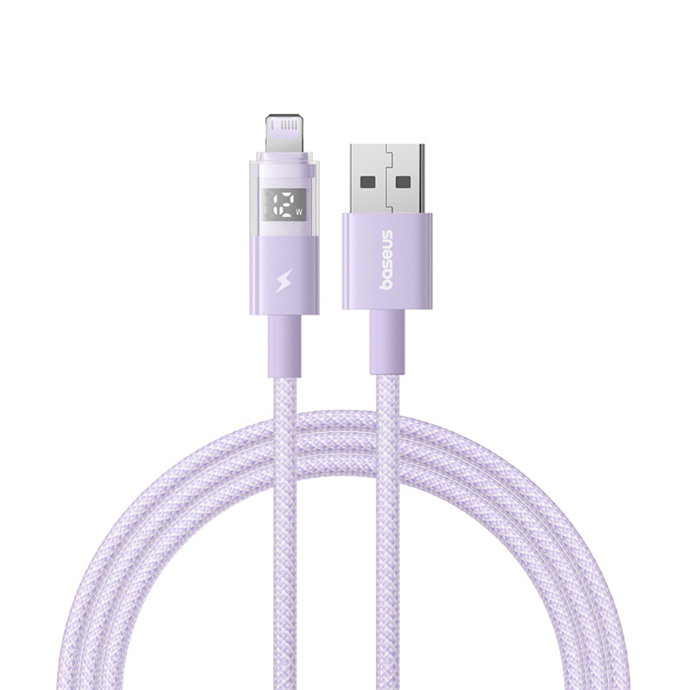 Кабел за данни на цифров дисплей, USB към Lightning, 2.4A, 2m - Baseus Display 2 (P10382700511-01) - Nebula Лилав