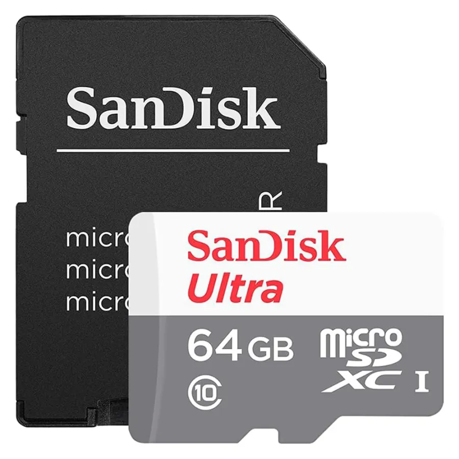 Карта с памет, 64GB, MicroSDXC - SanDisk (SDSQUNR-064G-GN3MA) - бяла