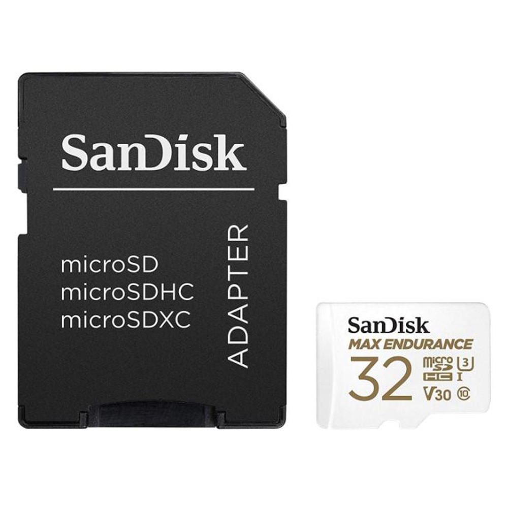 Карта с памет, 32GB, MicroSDHC - SanDisk Max Endurance (SDSQQNR-032G-GN6IA) - Бял