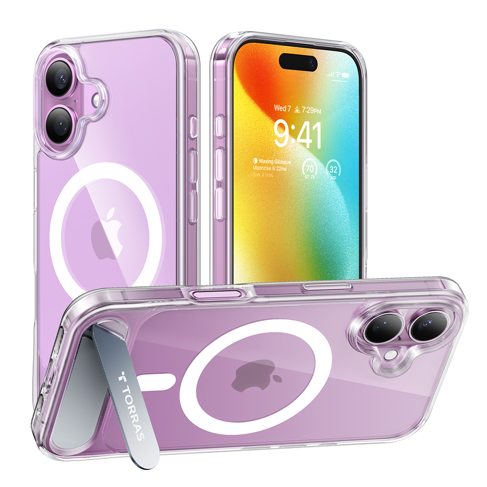 Калъф за iPhone 16 - Torras Pstand MagSafe - Прозрачен