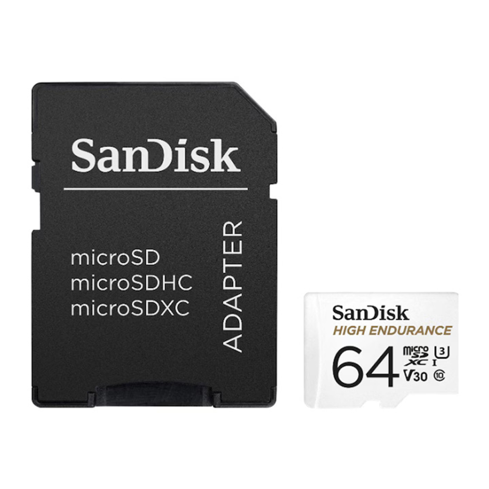 Карта с памет, 64GB, Micro SDXC - SanDisk High Endurance (SDSQQNR-064G-GN6IA) - Бял