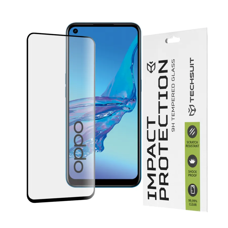 Oppo A53 4G / A53s 4G - Techsuit 111D Full Cover / Full Glue Glass - Черен
