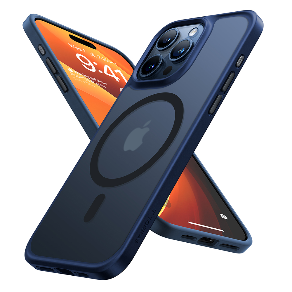 Калъф за iPhone 15 Pro - Torras Guardian Magnetic Series - Тъмносин Син