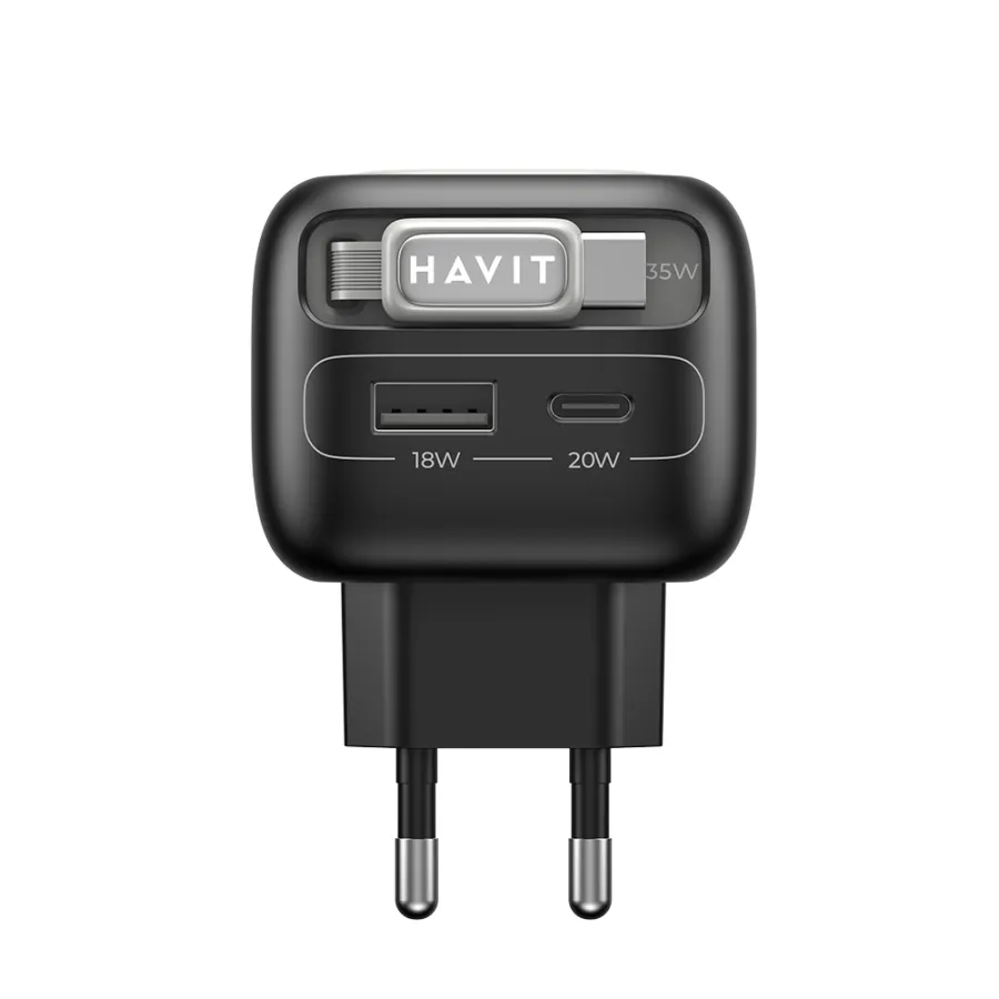 Батерия за Type-C, USB, 35W - Havit (UC251 EU) - Черен / Сив